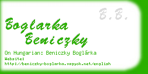 boglarka beniczky business card